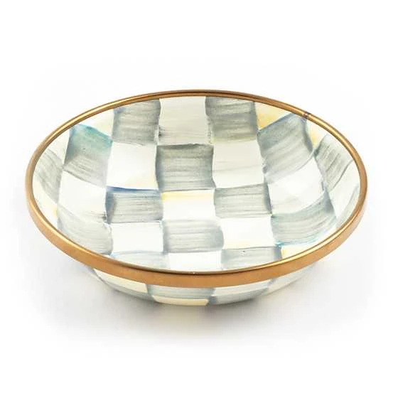 Sterling Check Enamel Dipping Bowl 1 Sterling Check Enamel Dipping Bowl