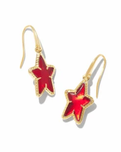Occasionally Yours Gifts 8 Occasionally Yours Gifts -Occasionally Yours Gifts Ada Star Small Drop Earrings Gold Red Illusion