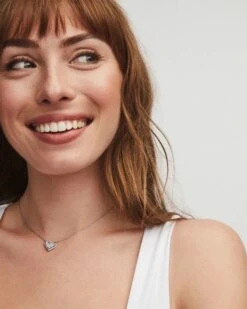 Ari Heart Short Pendant Necklace -Occasionally Yours Gifts Ari Silver Pendant 3 1