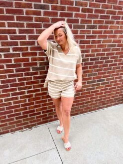 Bennett Striped Knit Short 5 Bennett Striped Knit Short -Occasionally Yours Gifts Bennett Striped Knit Set 01