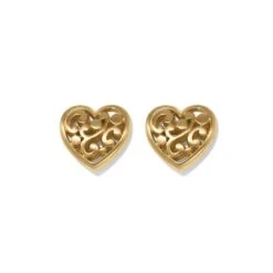 Contempo Heart Gold Post Earrings