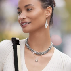 Mosaic Round Mini Two Tone Necklace -Occasionally Yours Gifts Brighton Mosaic Round Mini Two Tone Necklace 04