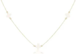 15" Choker Simplicity Chain Gold - Signature Cross Off-White