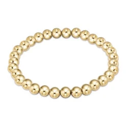 Classic Gold 6mm Bead Bracelet - Size 7.25''