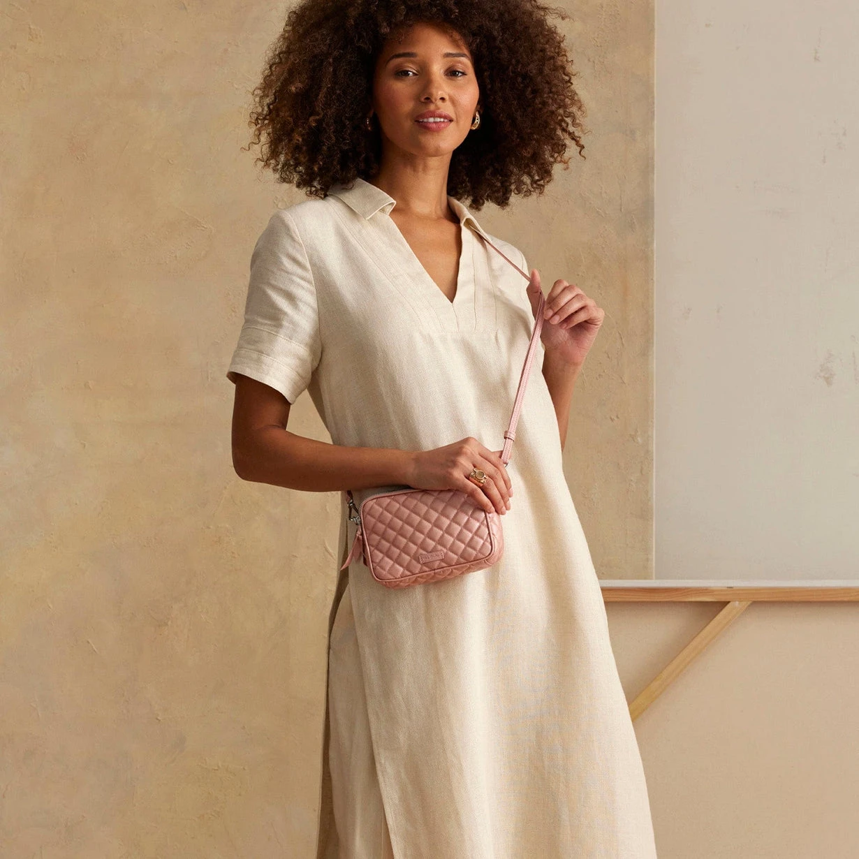 Vera Bradley Evie Mini Crossbody - Rose Quartz 3 Vera Bradley Evie Mini Crossbody - Rose Quartz - Image 3