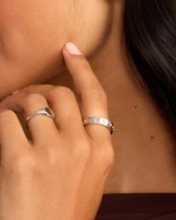 Asher Ring 7 Asher Ring -Occasionally Yours Gifts Gorjana Rhodium Asher Ring 02