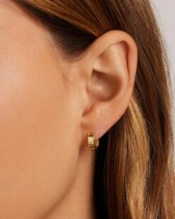 Rose Huggies -Occasionally Yours Gifts Gorjana Rosie Huggie Earrings in 18k Gold 04