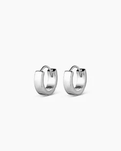 Rose Huggies -Occasionally Yours Gifts Gorjana Rosie Huggie Earrings in Silver Plated 01