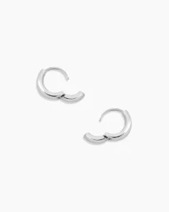Rose Huggies -Occasionally Yours Gifts Gorjana Rosie Huggie Earrings in Silver Plated 02