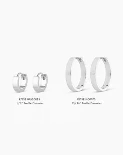 Rose Huggies -Occasionally Yours Gifts Gorjana Rosie Huggie Earrings in Silver Plated 03