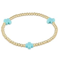Enewton Extends - Signature Cross Gold Pattern 3mm Bead Bracelet