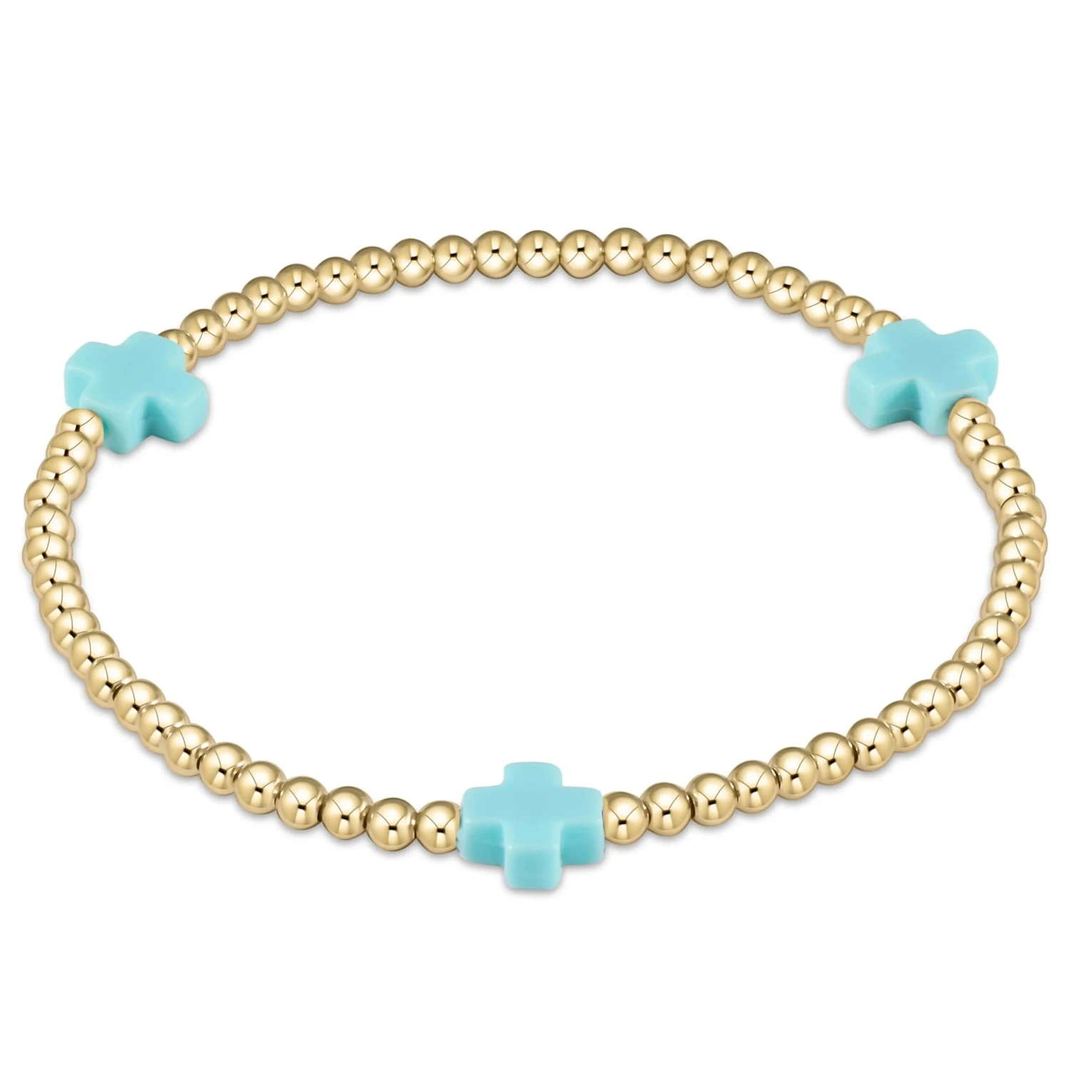 Enewton Extends - Signature Cross Gold Pattern 3mm Bead Bracelet 1 Enewton Extends - Signature Cross Gold Pattern 3mm Bead Bracelet