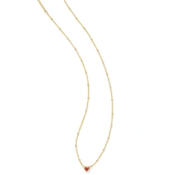 Mini Ari Heart Satellite Short Pendant Necklace -Occasionally Yours Gifts Kendra Scott Mini Ari Heart Necklce 02
