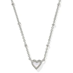 Mini Ari Heart Satellite Short Pendant Necklace -Occasionally Yours Gifts Kendra Scott Mini Ari Heart Necklce 07