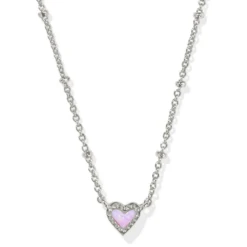 Mini Ari Heart Satellite Short Pendant Necklace -Occasionally Yours Gifts Kendra Scott Mini Ari Heart Necklce 09