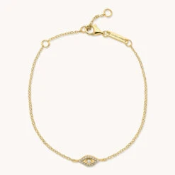 18k Solitaire Evil Eye Bracelet