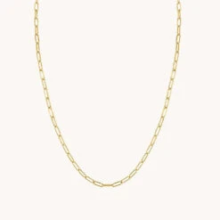 18k Mini Paperclip Chain Necklace