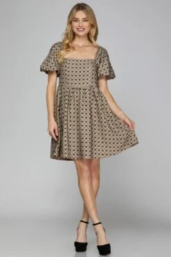 Puff Sleeve Bow Dress -Occasionally Yours Gifts SY7561 g8