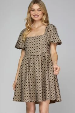 Puff Sleeve Bow Dress -Occasionally Yours Gifts SY7561 nb