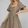 Puff Sleeve Bow Dress