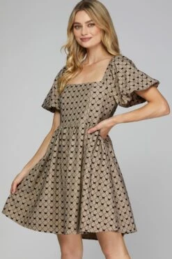 Puff Sleeve Bow Dress