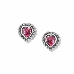 Shimmer Heart Pink - Mini Post Earrings
