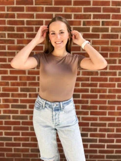 Short Sleeve Bodysuit 5 Short Sleeve Bodysuit -Occasionally Yours Gifts Short Sleeve Body Brown 01