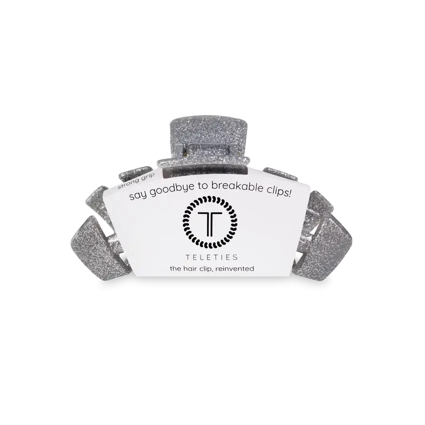 Silver Glitter - Medium Hair Clip 2 Silver Glitter - Medium Hair Clip - Image 2