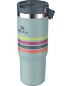 Stanley The IceFlow™ Flip Straw Tumbler 30 Oz -Occasionally Yours Gifts Stanley Cup 30 oz Seafoam Stripe 01