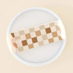 Tumbler Lid Tag (Check) -Occasionally Yours Gifts The Darling Effect Tumbler Lid Tag Check Brown
