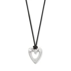 Cascade Open Heart Petite Cord Necklace