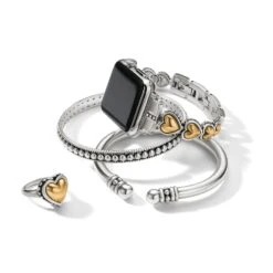 Pretty Tough Two Tone Heart Watch Band 8 Pretty Tough Two Tone Heart Watch Band -Occasionally Yours Gifts brighton pretty tough two tone heart watch band 4