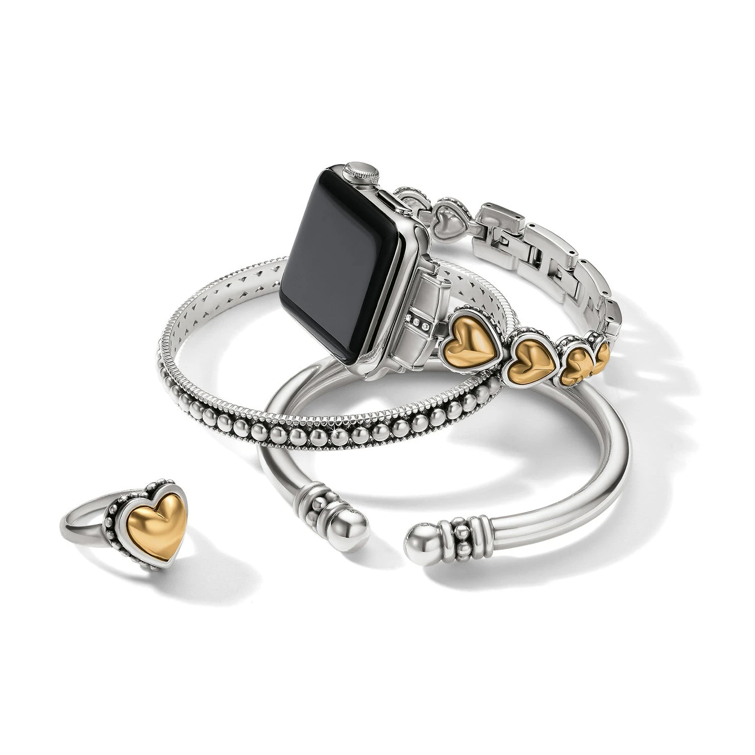 Pretty Tough Two Tone Heart Watch Band 4 Pretty Tough Two Tone Heart Watch Band - Image 4