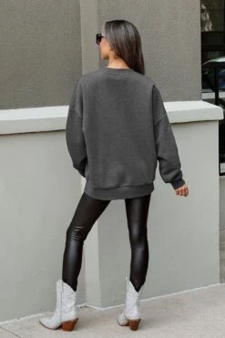 Ohio State Easy Street Fleece Crewneck -Occasionally Yours Gifts dm osu easy street fleece crewneck charcoal 5