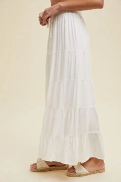 Sophie Tiered Maxi Skirt -Occasionally Yours Gifts dm sophie tiered maxim skirt white 3
