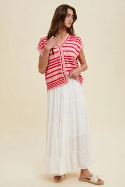 Sophie Tiered Maxi Skirt -Occasionally Yours Gifts dm sophie tiered maxim skirt white 4
