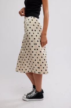 FREE PEOPLE Analise Printed Midi Skirt -Occasionally Yours Gifts fp analise printed midi skirt cream combo 3