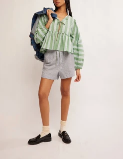 FREE PEOPLE Brunch Babe Blouse 13 FREE PEOPLE Brunch Babe Blouse -Occasionally Yours Gifts fp brunch babe blouse white spruce combo 5