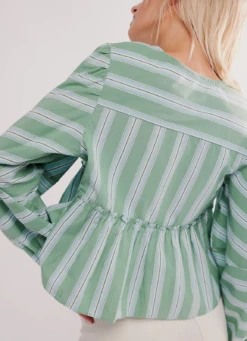 FREE PEOPLE Brunch Babe Blouse 15 FREE PEOPLE Brunch Babe Blouse -Occasionally Yours Gifts fp brunch babe blouse white spruce combo 7