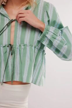 FREE PEOPLE Brunch Babe Blouse 17 FREE PEOPLE Brunch Babe Blouse -Occasionally Yours Gifts fp brunch babe blouse white spruce combo 9