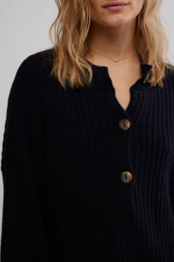 FREE PEOPLE Cocoa Henley -Occasionally Yours Gifts fp cocoa henley black 4