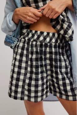 FREE PEOPLE Get Free Seersucker Pull -Occasionally Yours Gifts fp get free seersucker pull black combo 5