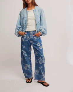 FREE PEOPLE Good Luck Printed Barrel