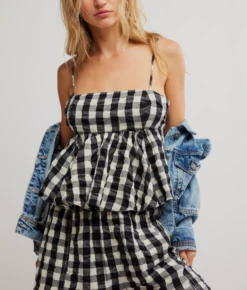 FREE PEOPLE Mia Plaid Tank -Occasionally Yours Gifts fp mia plaid tank black combo 5