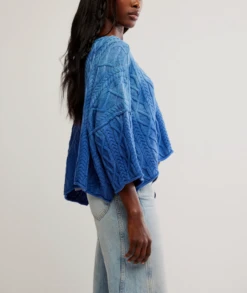 FREE PEOPLE Washed Ashore Sweater -Occasionally Yours Gifts fp washed ashore sweater bellweather blue 2