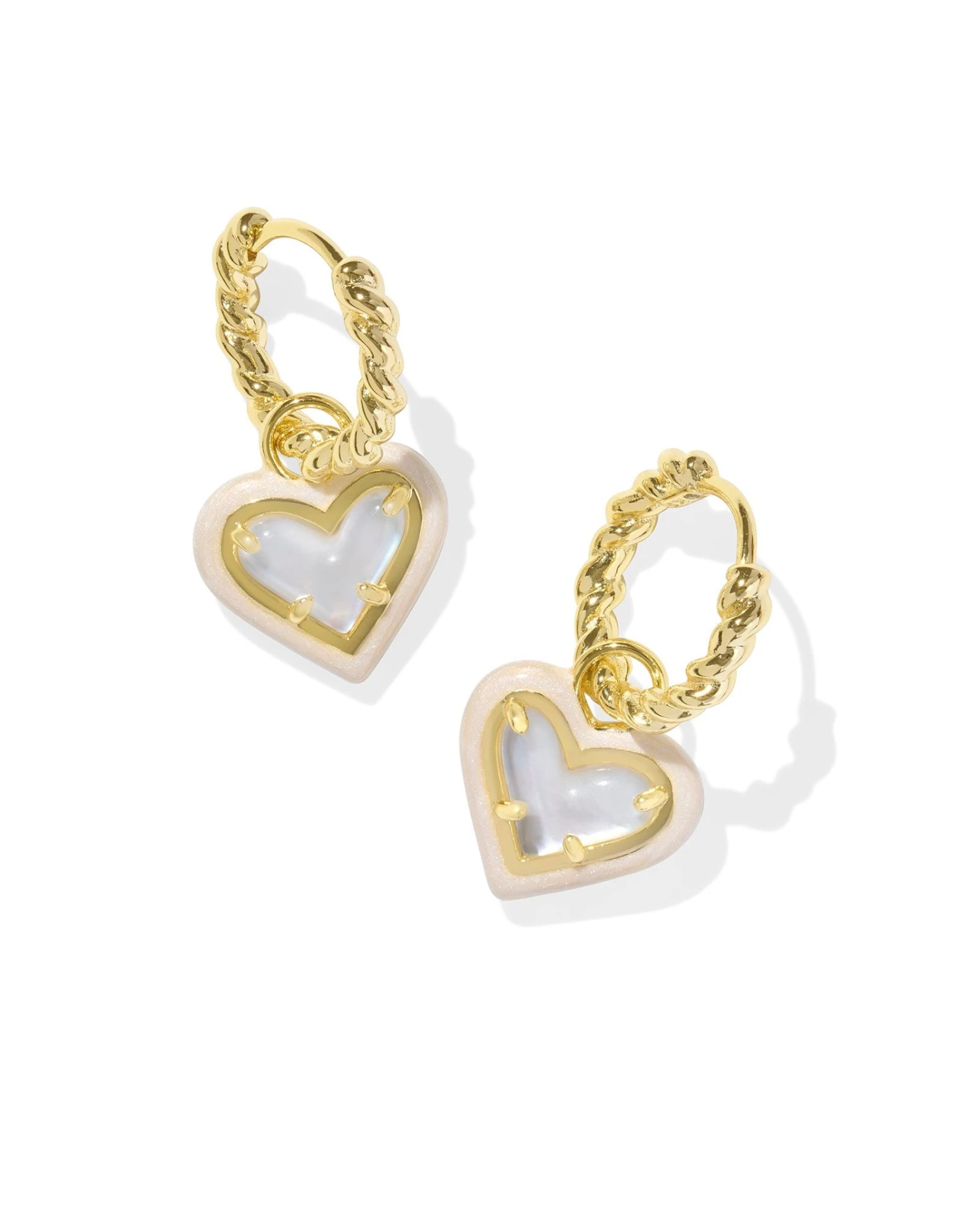 Ari Heart Enamel Frame Huggie Earrings 1 Ari Heart Enamel Frame Huggie Earrings