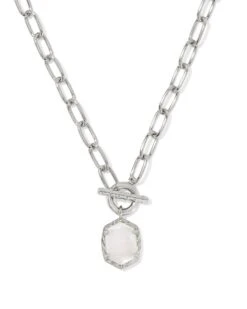 Daphne Link And Chain Necklace -Occasionally Yours Gifts ks daphne link and chain necklace silver mop 1