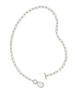 Daphne Link And Chain Necklace -Occasionally Yours Gifts ks daphne link and chain necklace silver mop 2