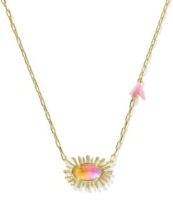 Elisa Bird Short Pendant Necklace 12 Elisa Bird Short Pendant Necklace -Occasionally Yours Gifts ks elisa bird short pendant necklace gold sunrise watercolor illusion 1