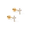 Screwback Stud - Clara Cross (Gold)